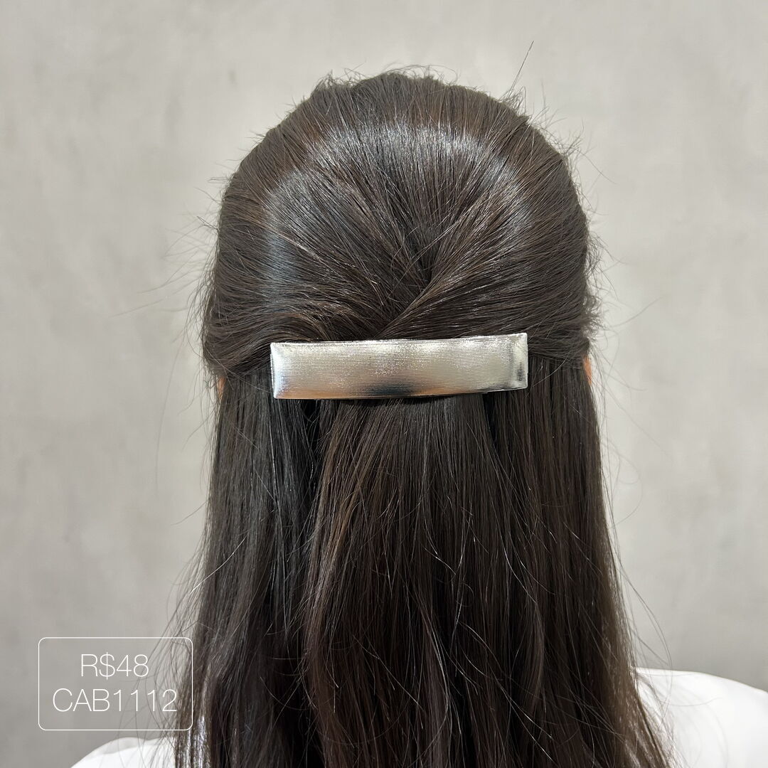 Hair Pin Riscado G Liso Prateado